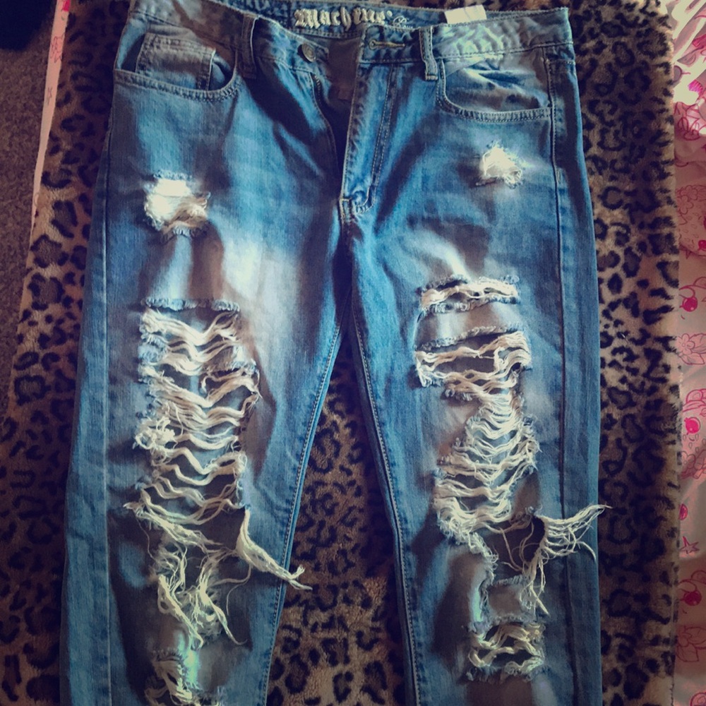 Machine holey boyfriend jeans